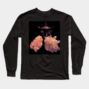 Florals, Silver, and Quartz - Baroque Inspired Dark Still Life Photo Long Sleeve T-Shirt